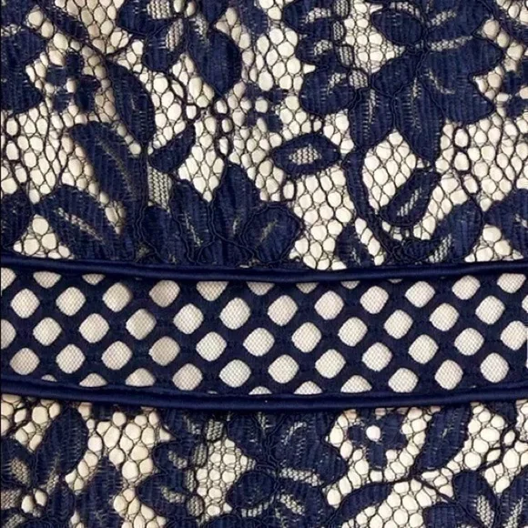 US ANGELS Girls' Color Block Lace Panel Dress in Navy size 14 gently preloved - Picture 3 of 11